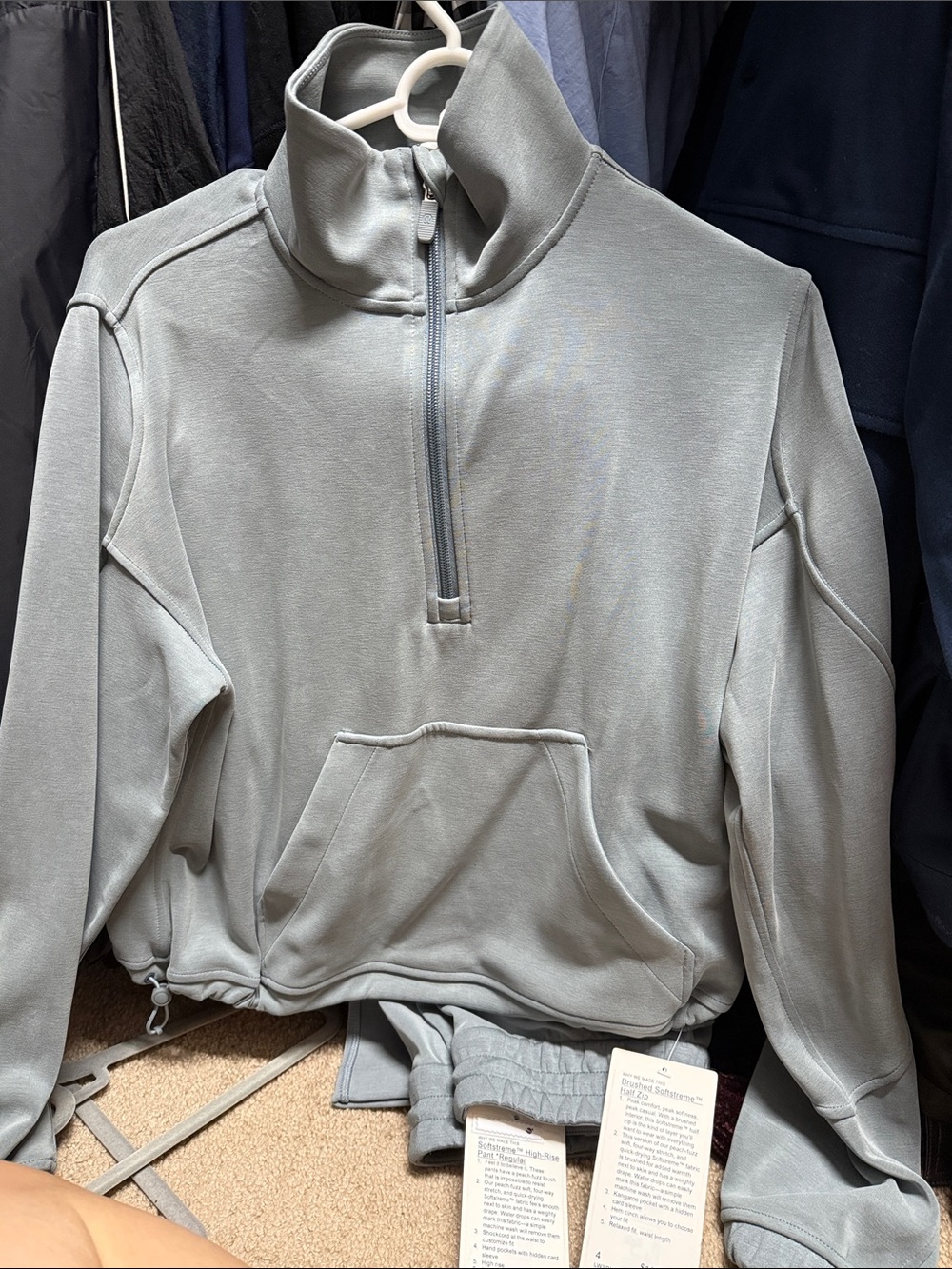 lululemon athletica Sage Gray Quarter-Zip Pullover